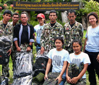 ECN staff present Tham Than Lod rangers with the equipment needed to patrol the Srisawat reserve effectively
