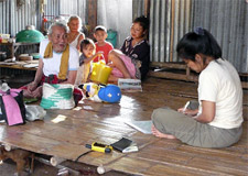 Jittin and Karen villagers in Ban Khao Lek.